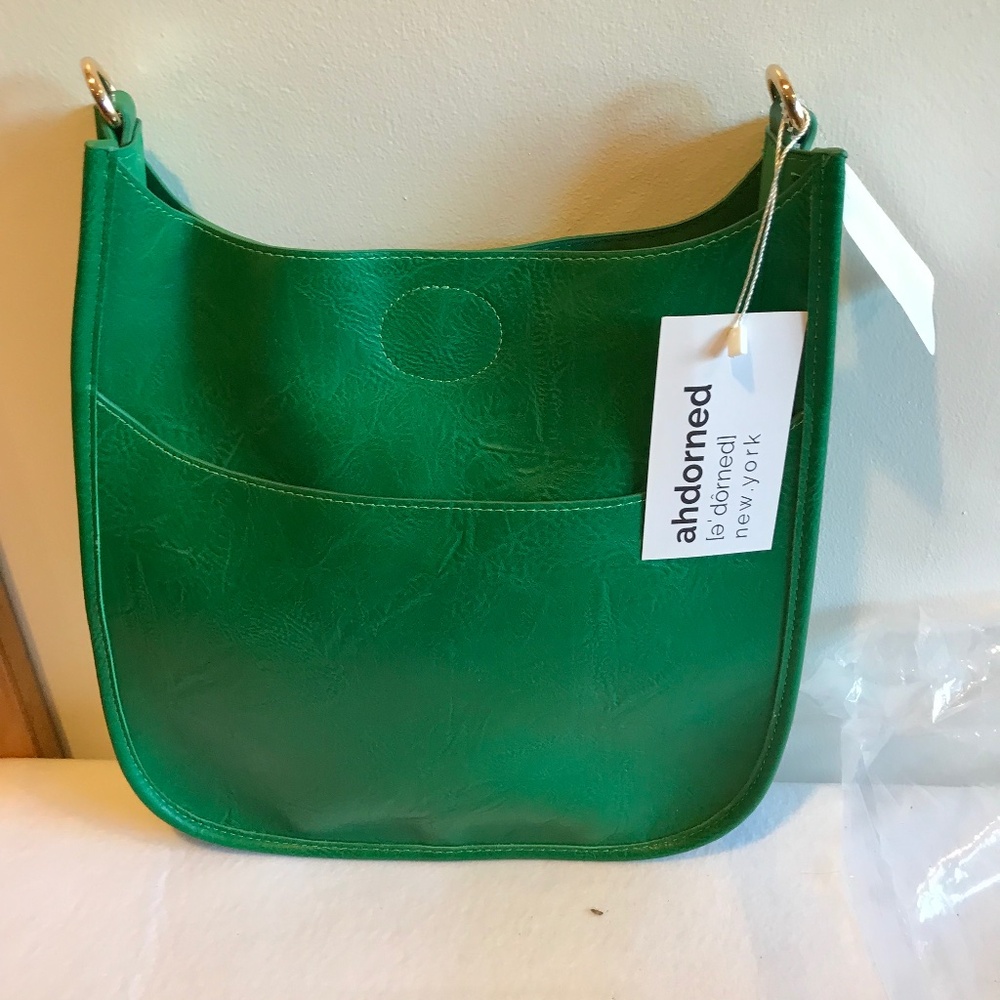 NWT AHDORNED FAUX LEATHER MESSENGER BAG